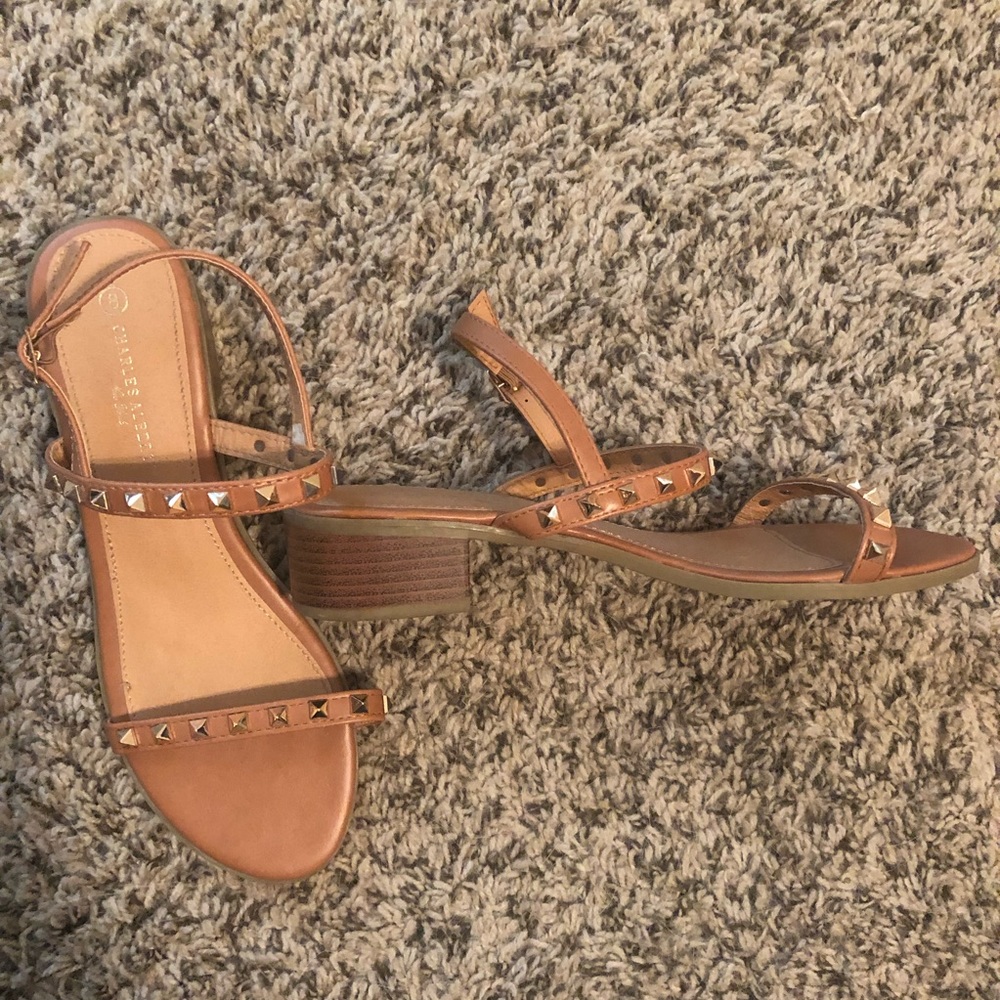 Studded heel sandal